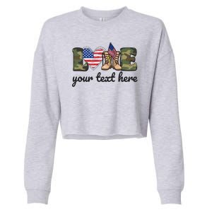 Custom Personalized Love Military Cropped Pullover Crew