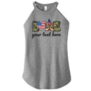 Custom Personalized Love Military Women's Perfect Tri Rocker Tank