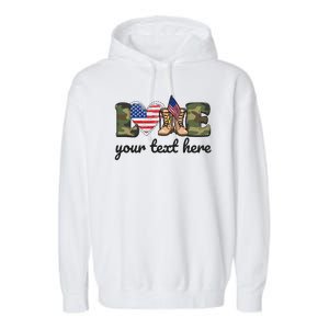 Custom Personalized Love Military Garment-Dyed Fleece Hoodie