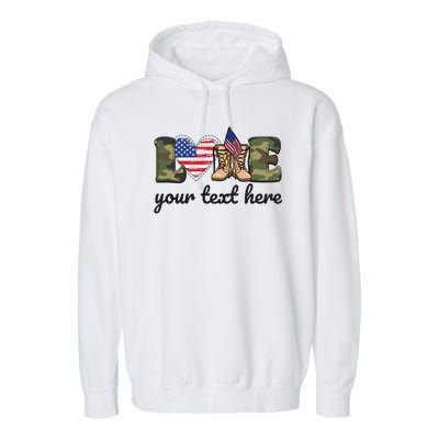 Custom Personalized Love Military Garment-Dyed Fleece Hoodie