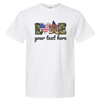 Custom Personalized Love Military Garment-Dyed Heavyweight T-Shirt