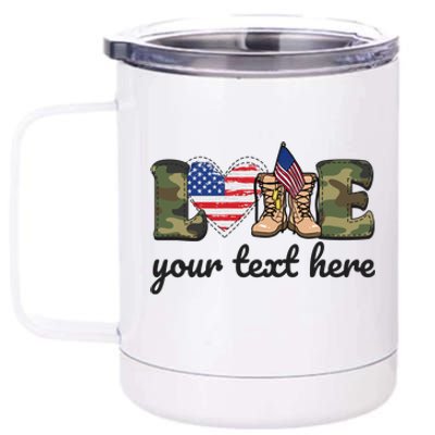 Custom Personalized Love Military 12 oz Stainless Steel Tumbler Cup