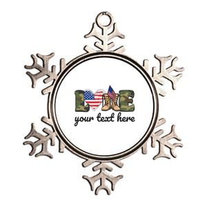 Custom Personalized Love Military Metallic Star Ornament