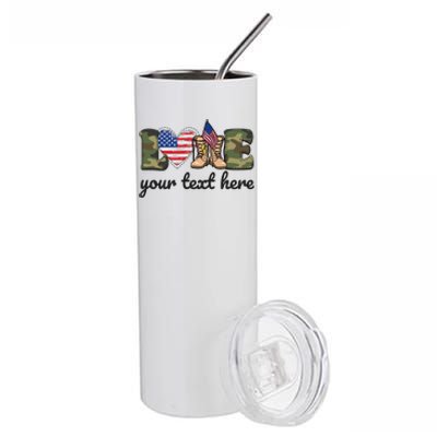 Custom Personalized Love Military Stainless Steel Tumbler