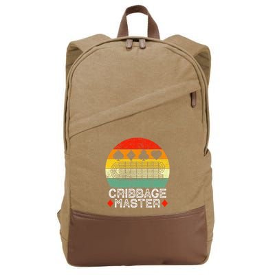 Cribbage Players Lovers Cribbage Board Game Fans Cotton Canvas Backpack