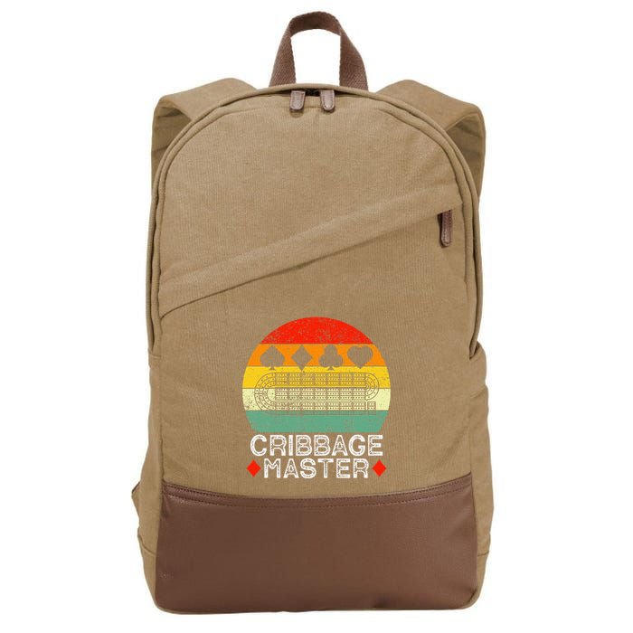 Cribbage Players Lovers Cribbage Board Game Fans Cotton Canvas Backpack