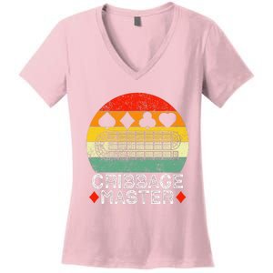 Cribbage Players Lovers Cribbage Board Game Fans Women's V-Neck T-Shirt