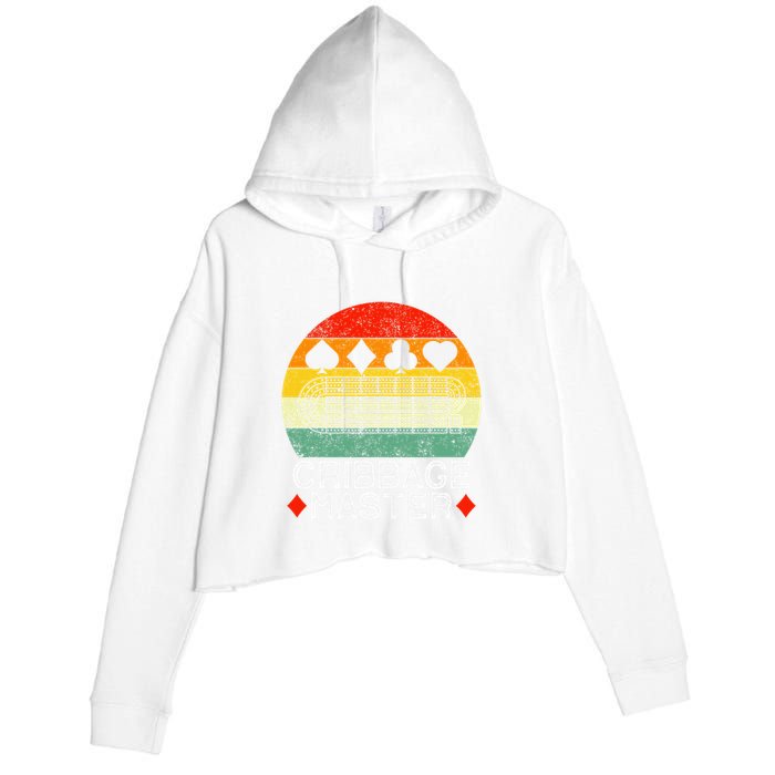 Cribbage Players Lovers Cribbage Board Game Fans Crop Fleece Hoodie