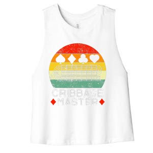 Cribbage Players Lovers Cribbage Board Game Fans Women's Racerback Cropped Tank