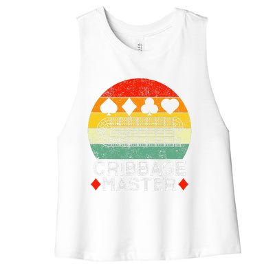 Cribbage Players Lovers Cribbage Board Game Fans Women's Racerback Cropped Tank