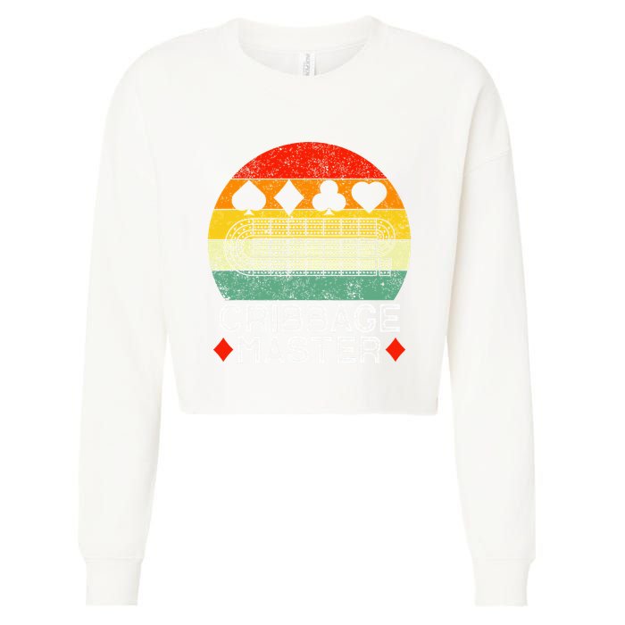 Cribbage Players Lovers Cribbage Board Game Fans Cropped Pullover Crew