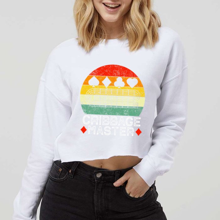 Cribbage Players Lovers Cribbage Board Game Fans Cropped Pullover Crew