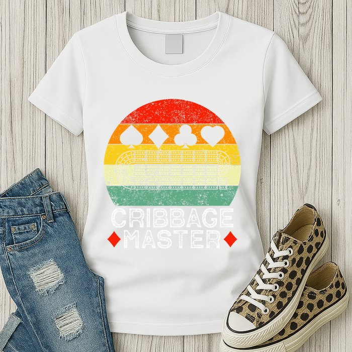 Cribbage Players Lovers Cribbage Board Game Fans Womens T-Shirt