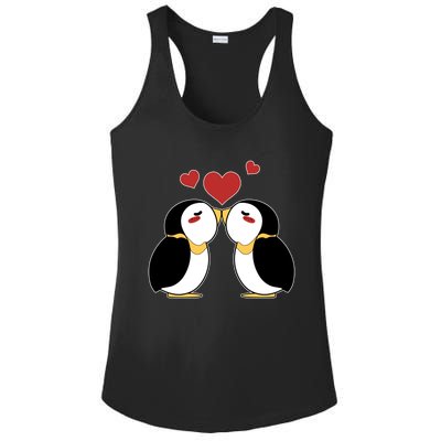 Cute Penguin Lovers Kissing Heart Valentine's Day Gift Ladies PosiCharge Competitor Racerback Tank