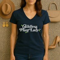 Childless Plant Lady (Childless Cat Lady Meme) Funny Kamala 2024 Women's V-Neck T-Shirt