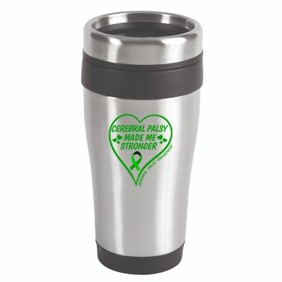 Cerebral Palsy Made Me Stronger Gift Cerebral Palsy Awareness Gift 16oz Travel Tumbler