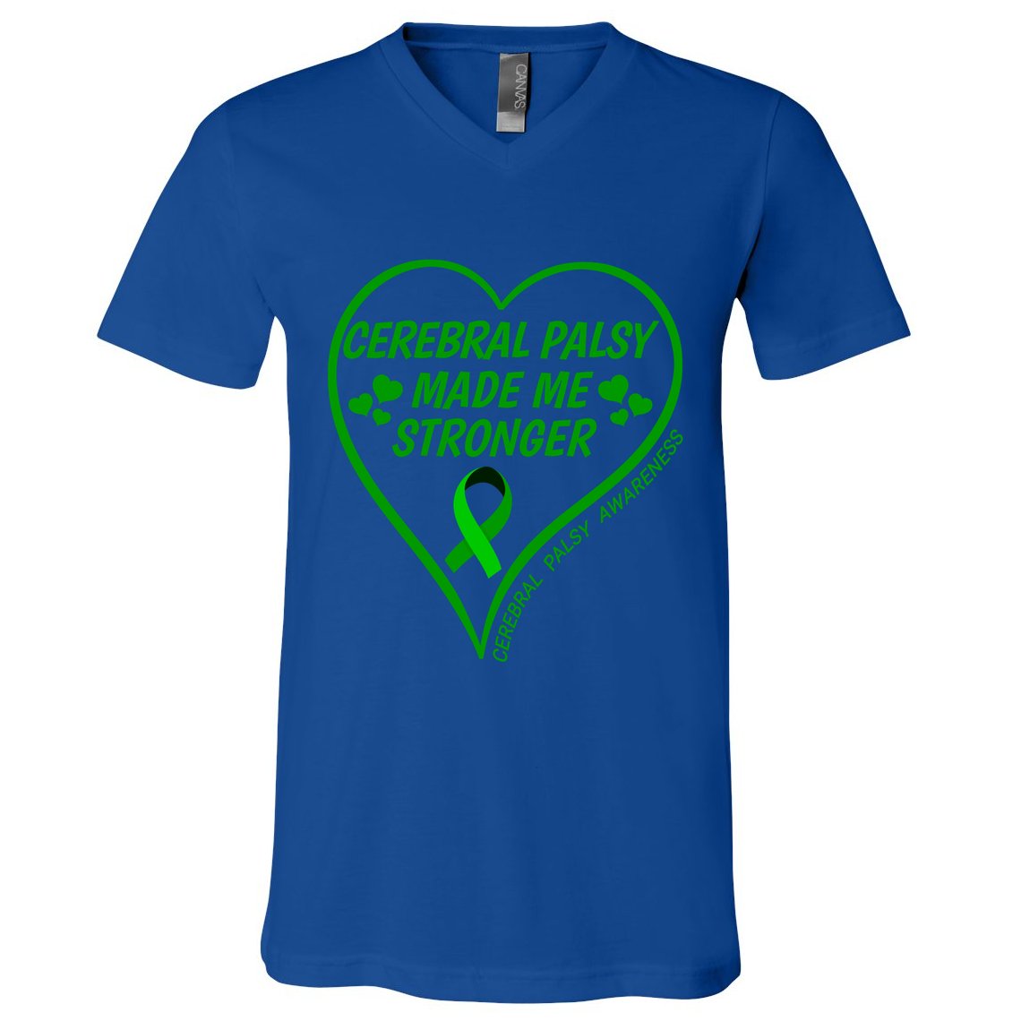 Cerebral Palsy Made Me Stronger Gift Cerebral Palsy Awareness Gift V-Neck T-Shirt