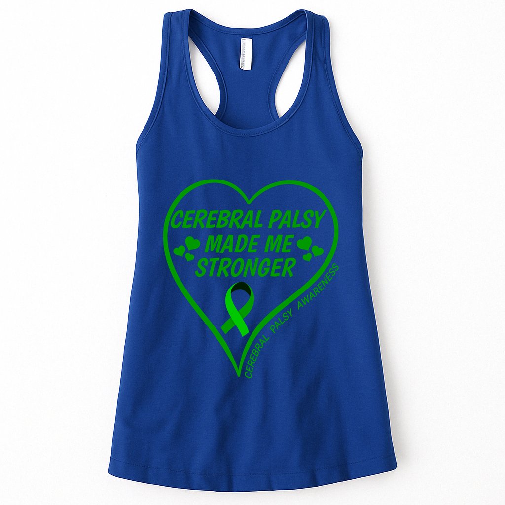 Cerebral Palsy Made Me Stronger Gift Cerebral Palsy Awareness Gift Womens Tank Top