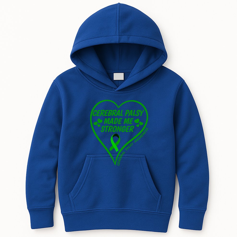 Cerebral Palsy Made Me Stronger Gift Cerebral Palsy Awareness Gift Kids Hoodie