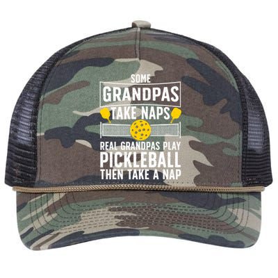 Cool Pickleball Men Grandpa Paddle Sport Pickleball Player Retro Rope Trucker Hat Cap