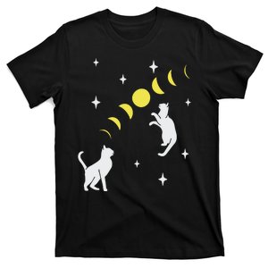 Cats Playing Moonphase Retro Stars Cat Mom Dad Lover Tank Top T-Shirt