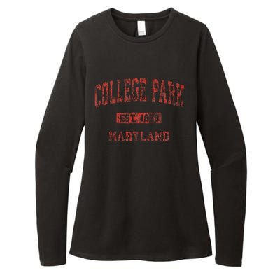 College Park Maryland Md Vintage Athletic Womens CVC Long Sleeve Shirt