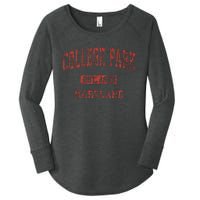 College Park Maryland Md Vintage Athletic Women's Perfect Tri Tunic Long Sleeve Shirt