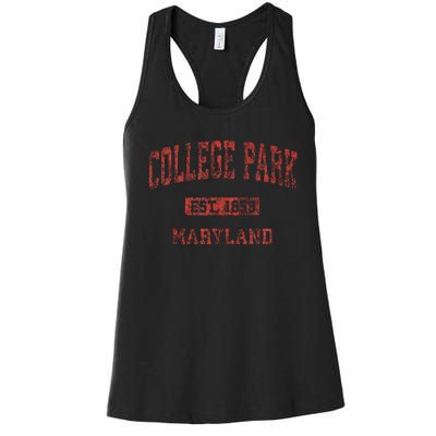 College Park Maryland Md Vintage Athletic Women's Racerback Tank