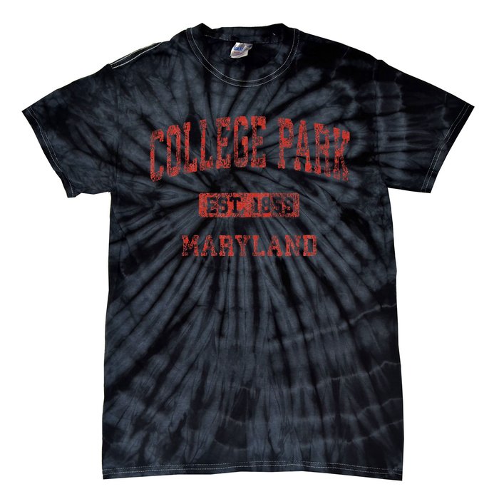 College Park Maryland Md Vintage Athletic Tie-Dye T-Shirt