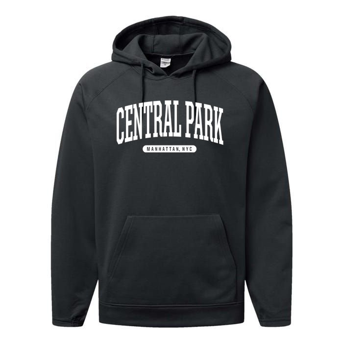 Central Park Manhattan Ny Souvenirs Nyc Borough Central Park Manhattan New York Performance Fleece Hoodie