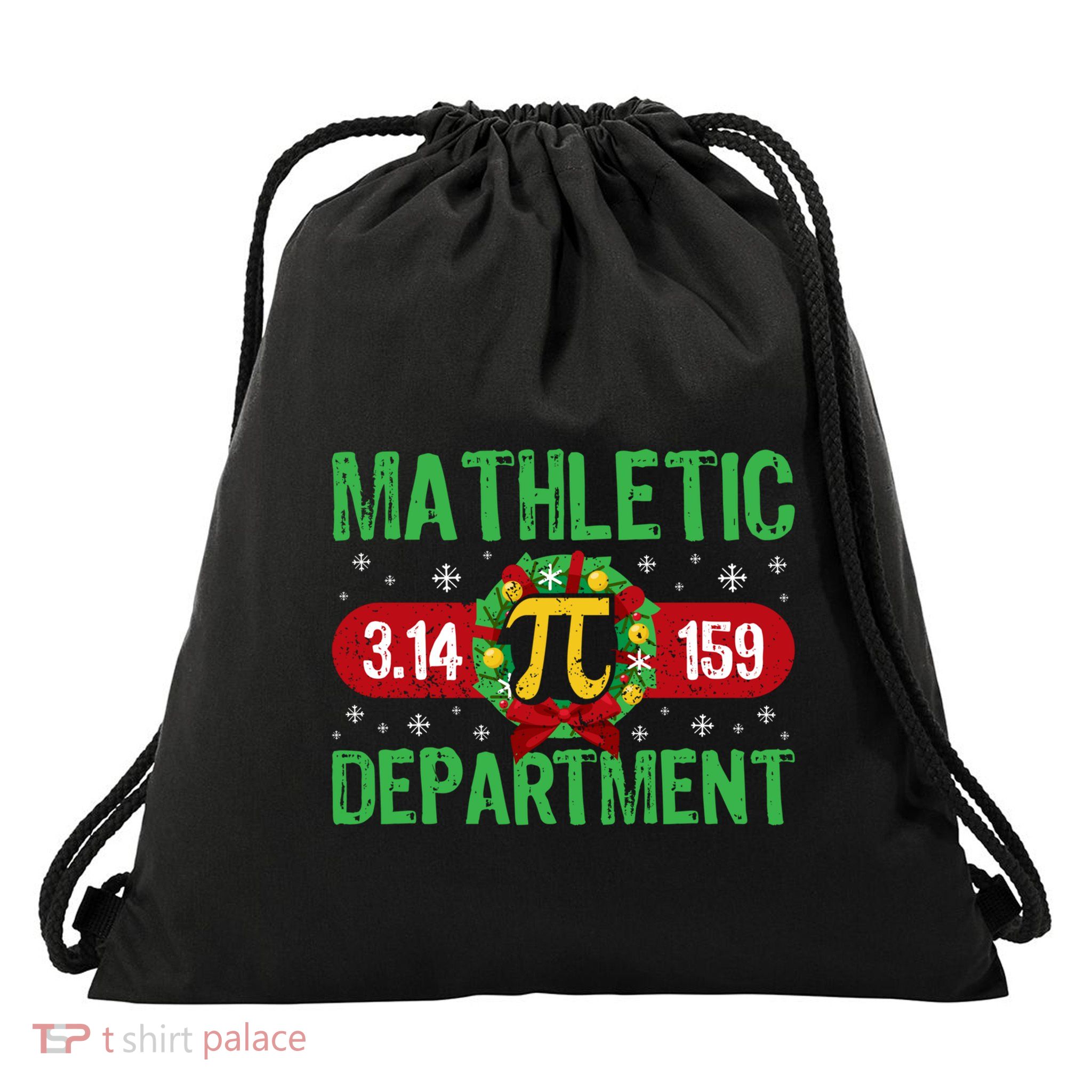 Christmas Pi Mathletic Departt Humor Snowflakes Funny Gift Drawstring Bag