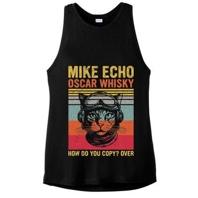 Cat Pilot Mike Echo Oscar Whisky How Do You Copy Ladies PosiCharge Tri-Blend Wicking Tank