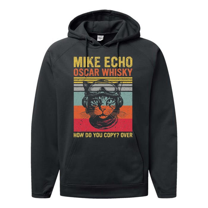 Cat Pilot Mike Echo Oscar Whisky How Do You Copy Performance Fleece Hoodie