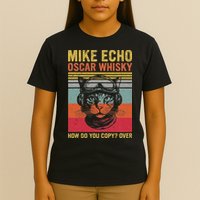 Cat Pilot Mike Echo Oscar Whisky How Do You Copy T-Shirt