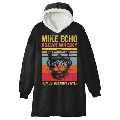 Cat Pilot Mike Echo Oscar Whisky How Do You Copy Hooded Wearable Blanket
