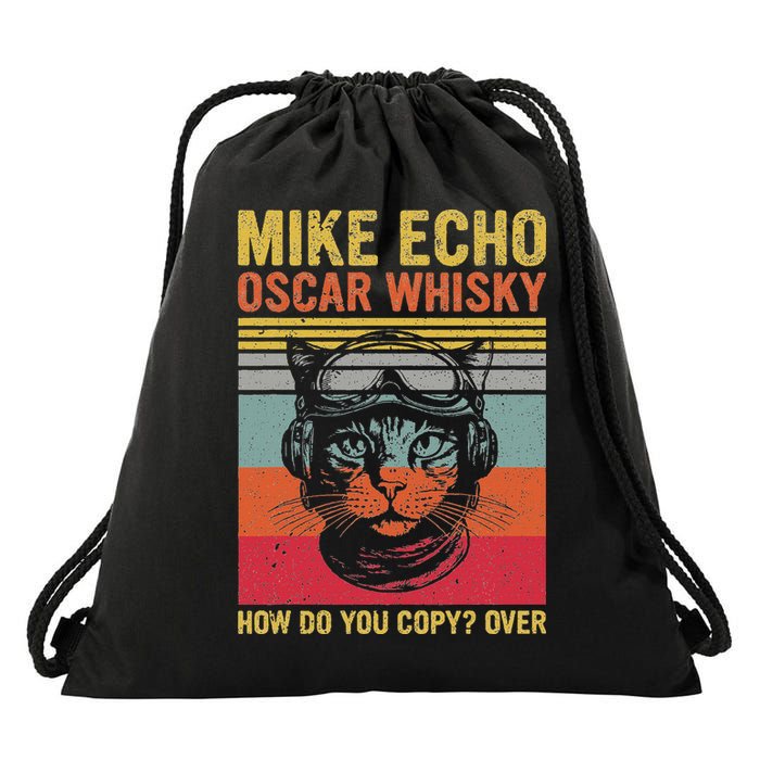 Cat Pilot Mike Echo Oscar Whisky How Do You Copy Drawstring Bag