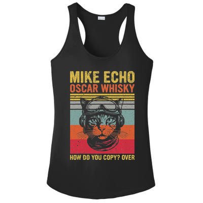 Cat Pilot Mike Echo Oscar Whisky How Do You Copy Ladies PosiCharge Competitor Racerback Tank