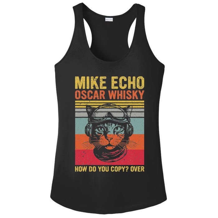 Cat Pilot Mike Echo Oscar Whisky How Do You Copy Ladies PosiCharge Competitor Racerback Tank