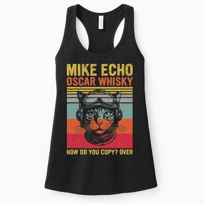 Cat Pilot Mike Echo Oscar Whisky How Do You Copy Womens Tank Top