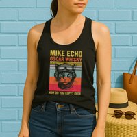 Cat Pilot Mike Echo Oscar Whisky How Do You Copy Womens Tank Top