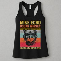 Cat Pilot Mike Echo Oscar Whisky How Do You Copy Womens Tank Top
