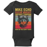 Cat Pilot Mike Echo Oscar Whisky How Do You Copy Baby Bodysuit