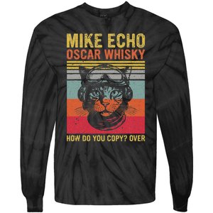 Cat Pilot Mike Echo Oscar Whisky How Do You Copy Tie-Dye Long Sleeve Shirt