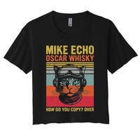 Cat Pilot Mike Echo Oscar Whisky How Do You Copy Crop Top