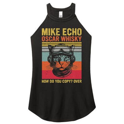 Cat Pilot Mike Echo Oscar Whisky How Do You Copy Women's Perfect Tri Rocker Tank