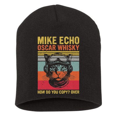 Cat Pilot Mike Echo Oscar Whisky How Do You Copy Short Acrylic Beanie