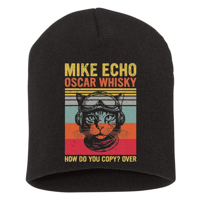 Cat Pilot Mike Echo Oscar Whisky How Do You Copy Short Acrylic Beanie