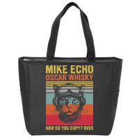 Cat Pilot Mike Echo Oscar Whisky How Do You Copy Zip Tote Bag