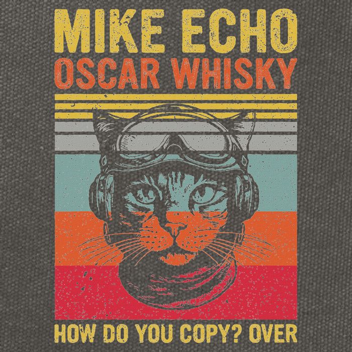 Cat Pilot Mike Echo Oscar Whisky How Do You Copy Cotton Canvas Backpack
