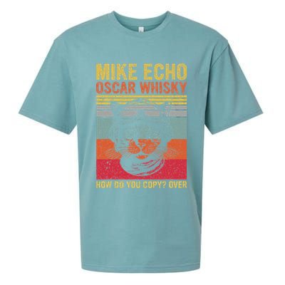 Cat Pilot Mike Echo Oscar Whisky How Do You Copy Sueded Cloud Jersey T-Shirt